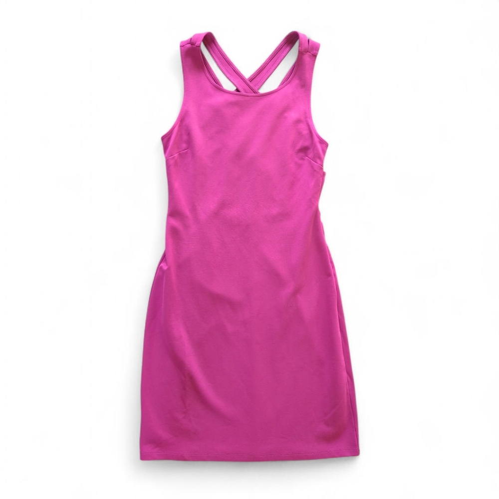 Black Swan Hot Pink Open Back Strappy Bodycon Going Out Mini Dress M - Picture 3 of 10
